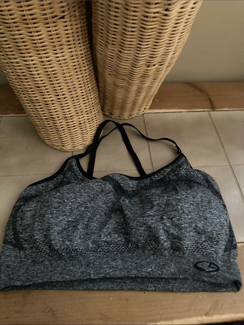 Gray Seamless Sports Bra L
